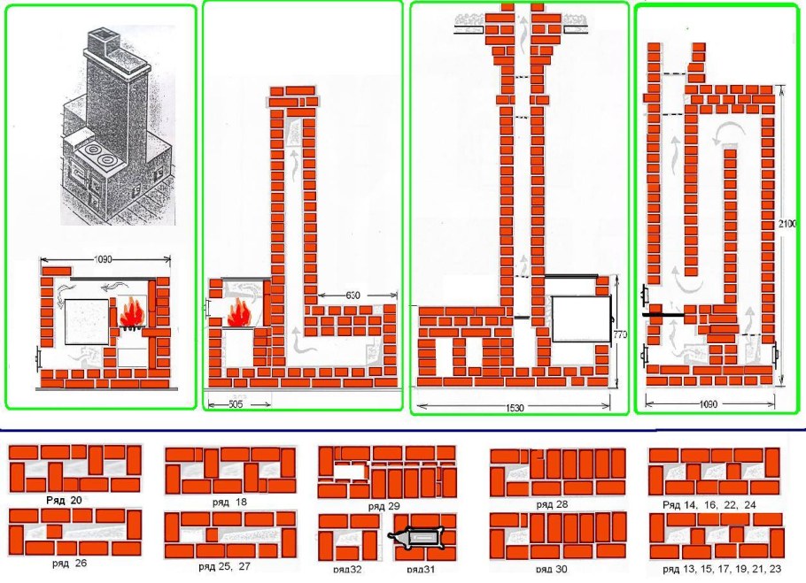 Печь с трубы 426 дымоход сбоку