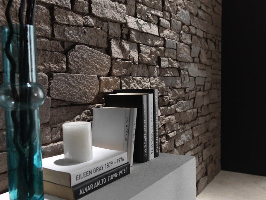 Черный декоративный камень в интерьере