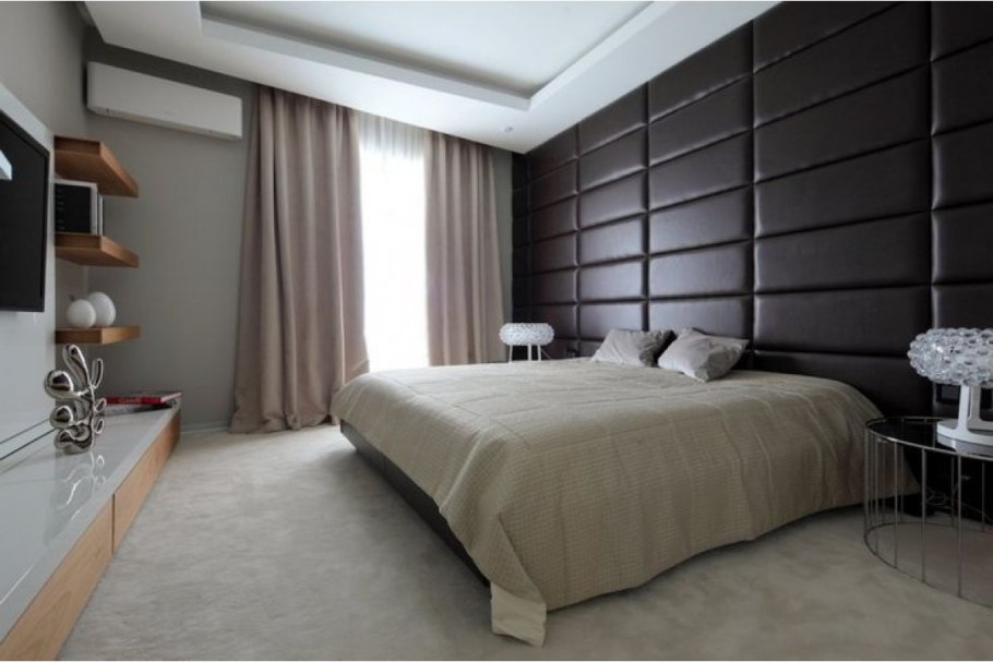 Мягкие панели в спальне