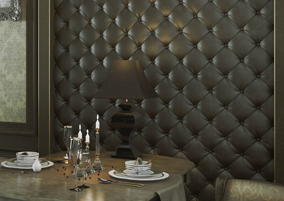 Кожаная плитка в интерьере