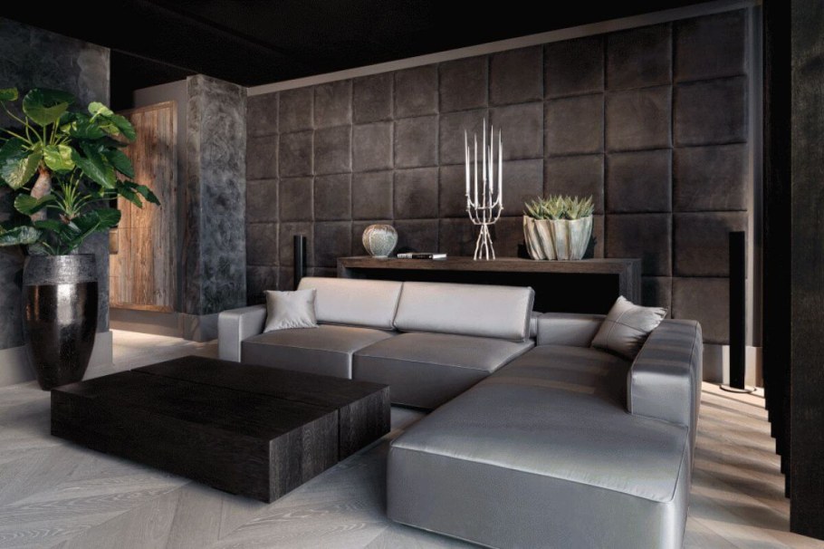 Кожаная плитка для стен