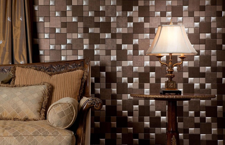 Отделка стен кожей