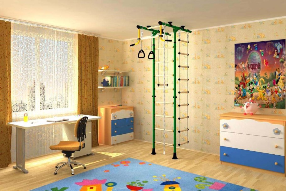 Шведская стенка в детской комнате