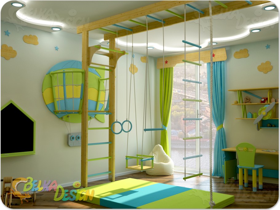 Детская для мальчика со шведской стенкой