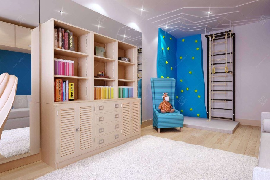 Детская комната со спортивным уголком