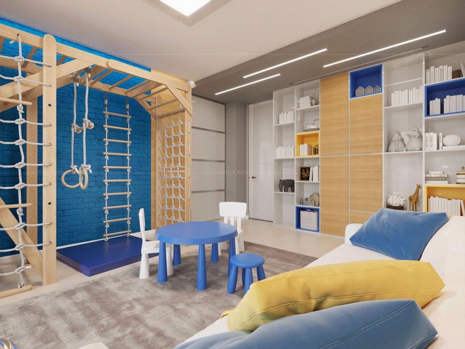 Шведская стенка для детей в интерьере