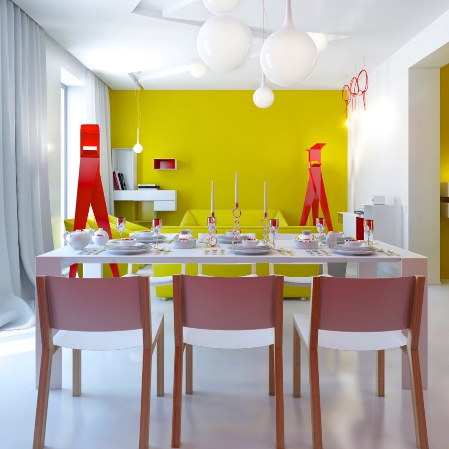 Яркий интерьер