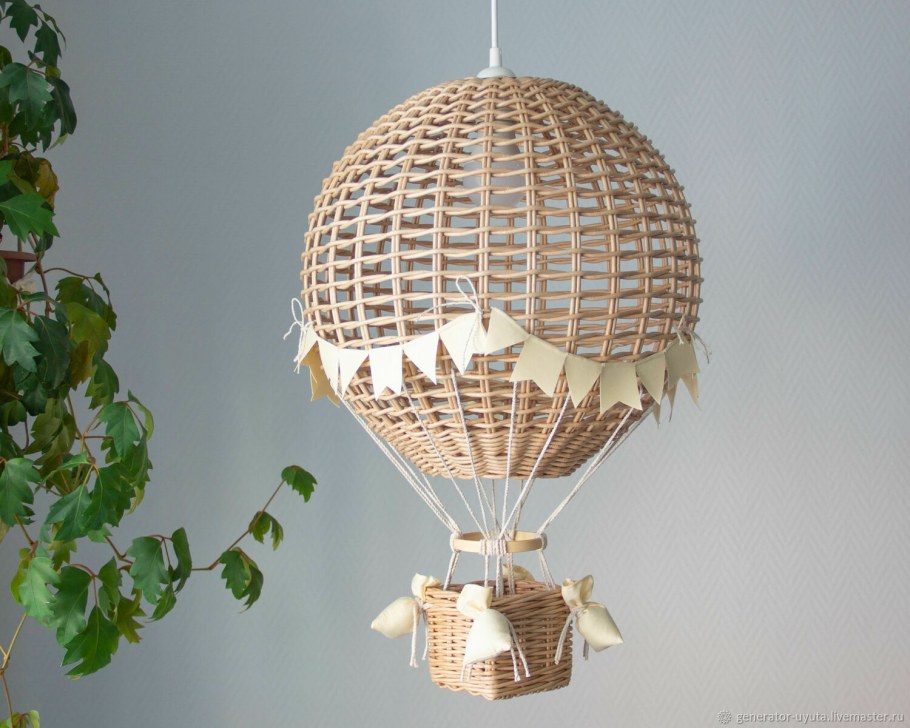 Светильник плетеный шар