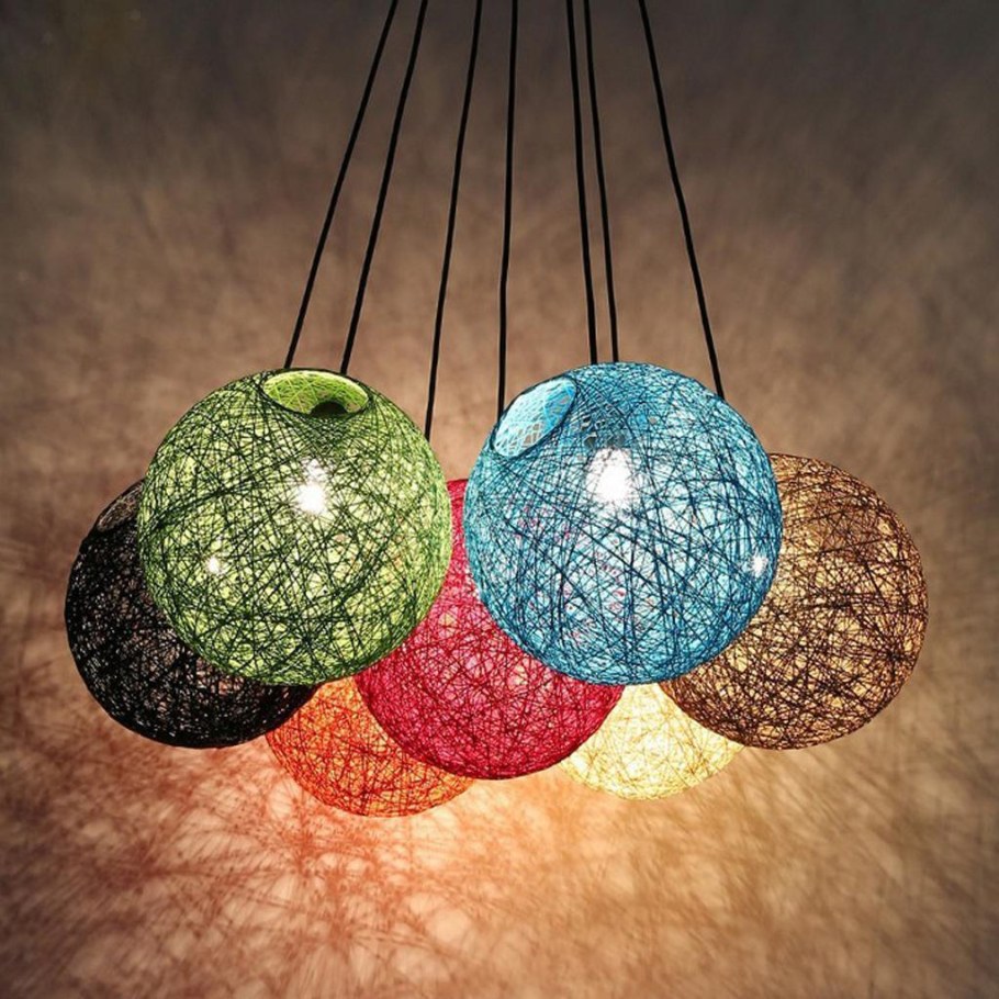 Люстра шары плетеные