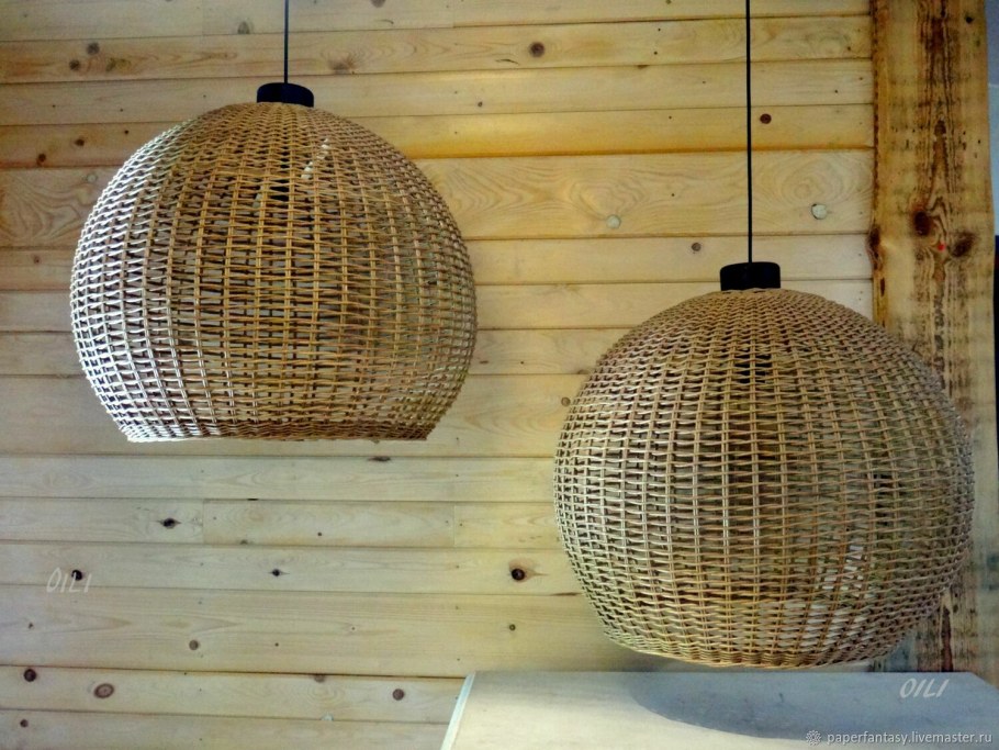 Купить китайский шар абажур плетеный