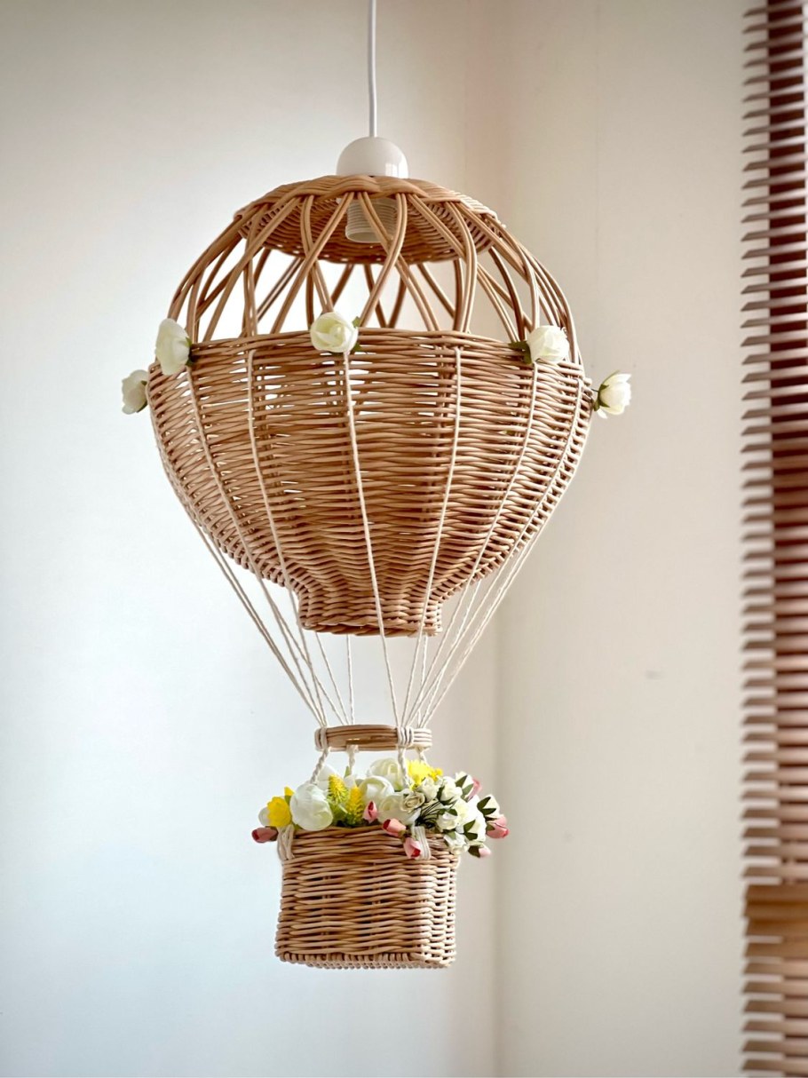 Плетеный абажур шар