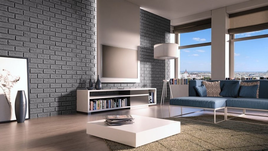 Кирпичная стена в интерьере