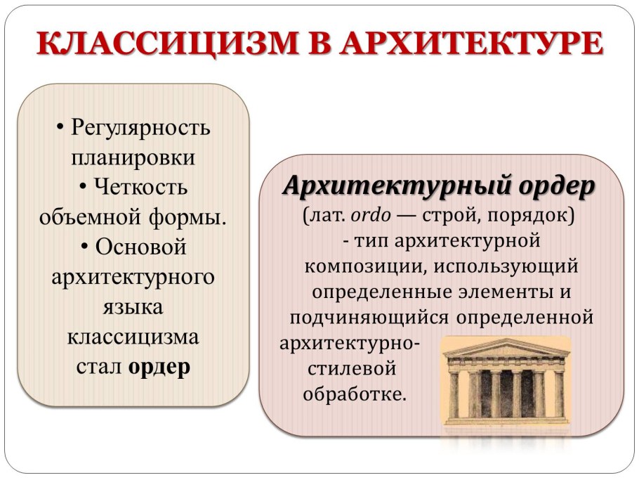 Черты классицизма в архитектуре