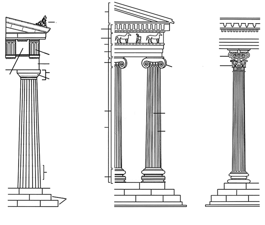 Дорический ордер древней Греции схема