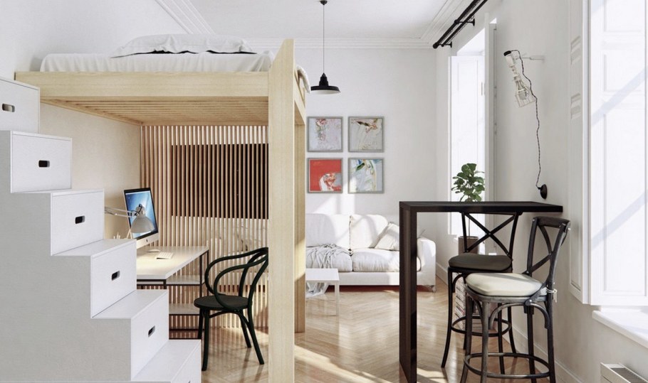 Антресольный второй ярус кровать чердак