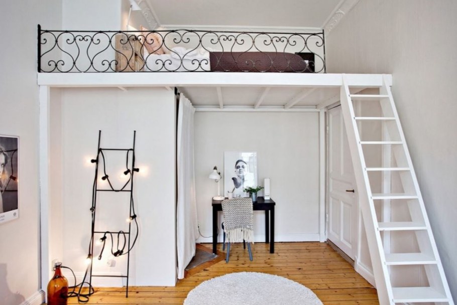 Антресольная кровать лофт