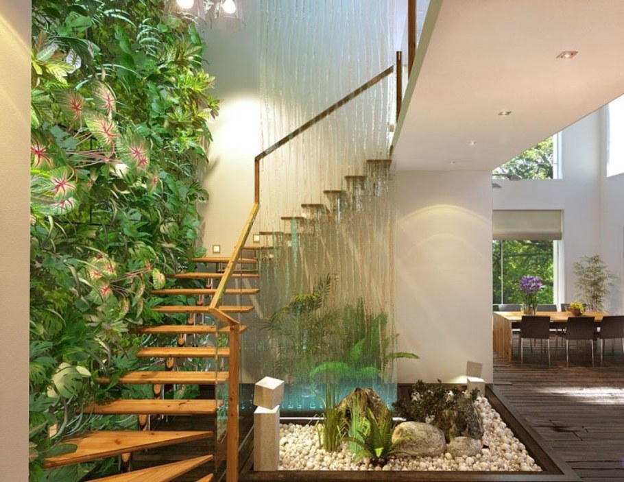 Озеленение лестницы в частном доме