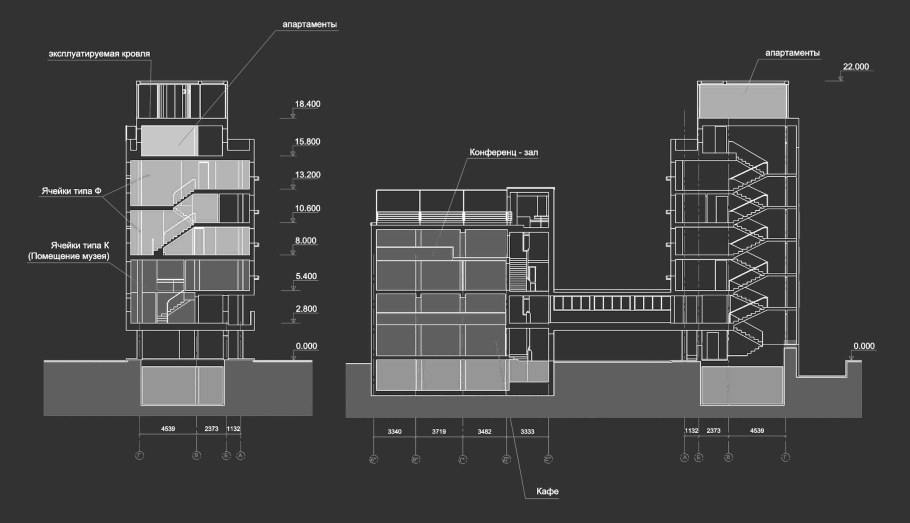 Дом Наркомфина в Москве план