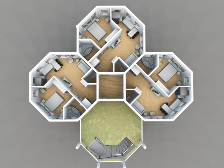 Дом октагон планировка