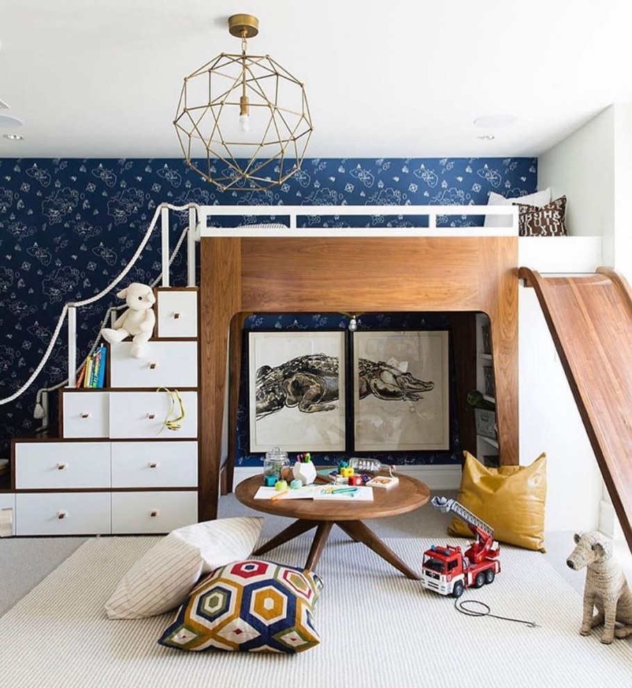 Комната для мальчика с кроватью чердаком