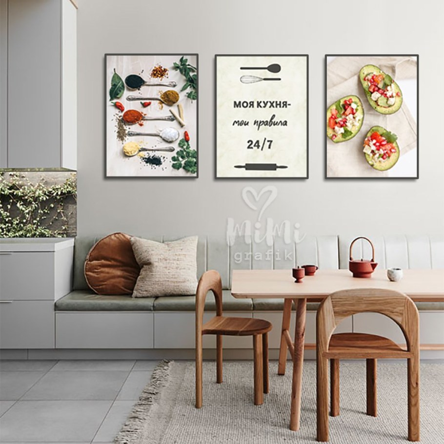 Постеры в интерьере кухни