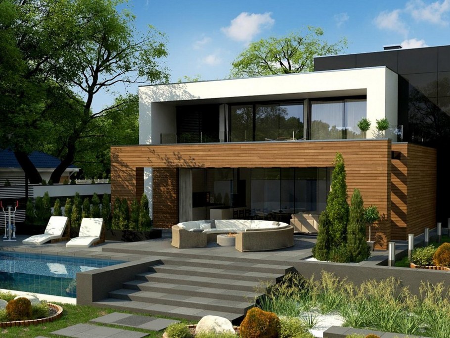 Дом с плоской крышей zx120