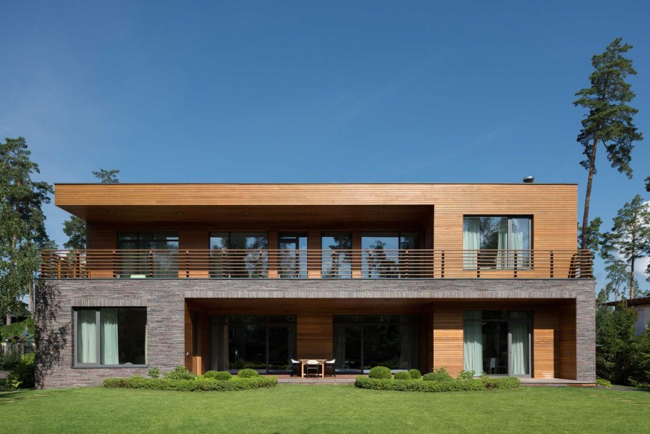 Дом с плоской крышей монолит 170 м