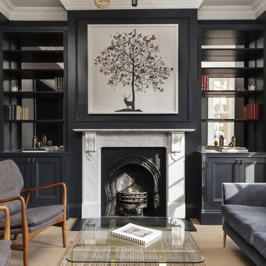 Камины в интерьере гостиной