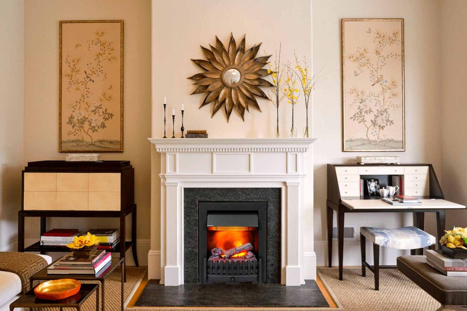 Камины в интерьере гостиной