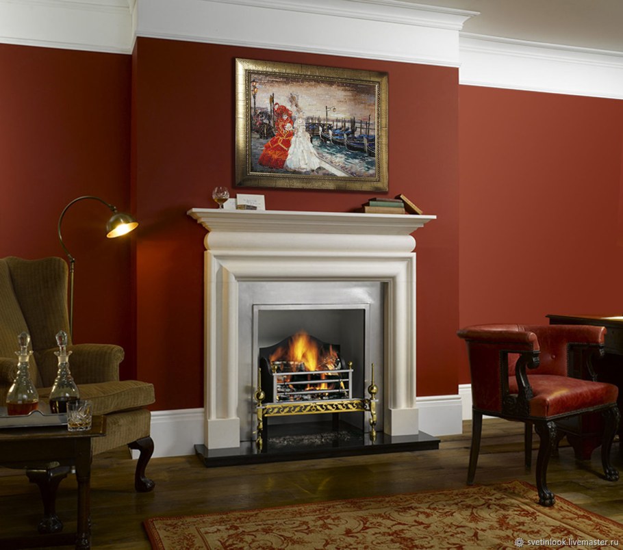 Камин в классическом интерьере