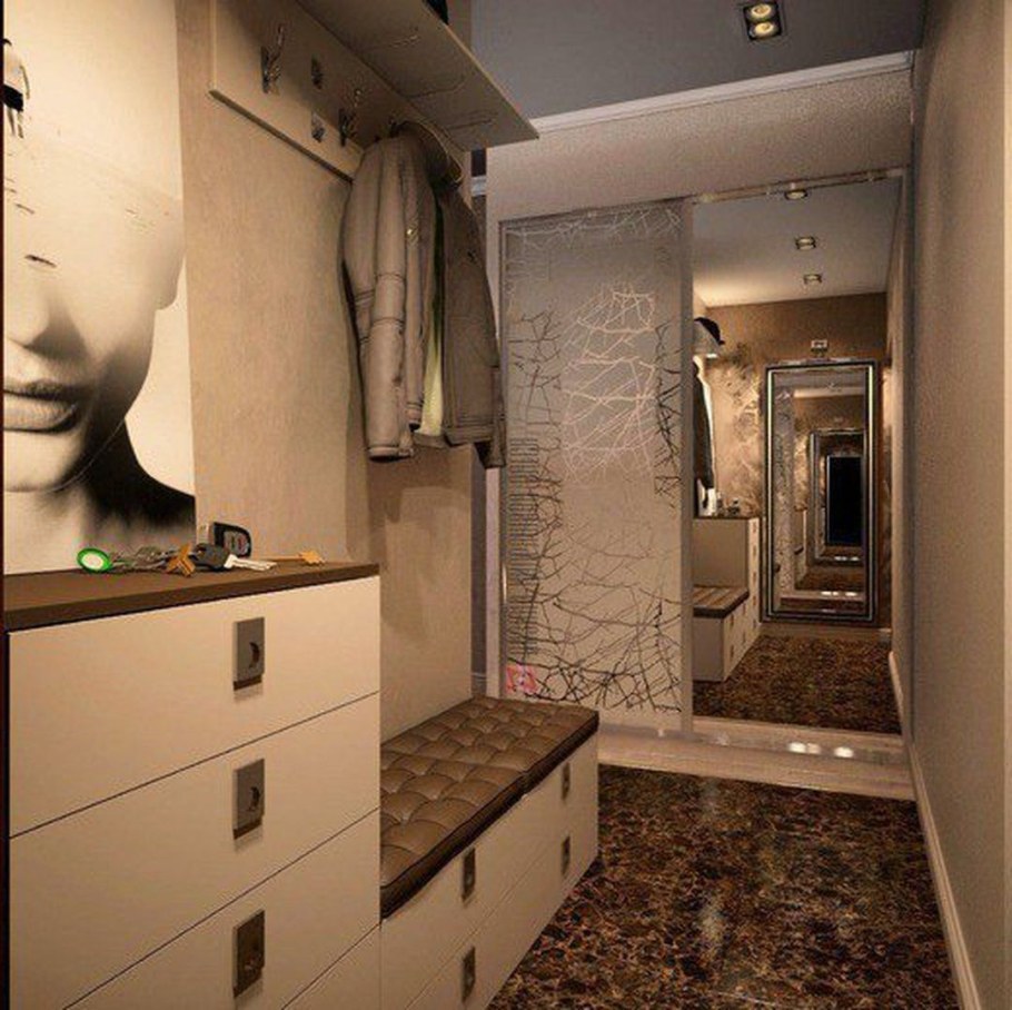 Интерьер узкой прихожей