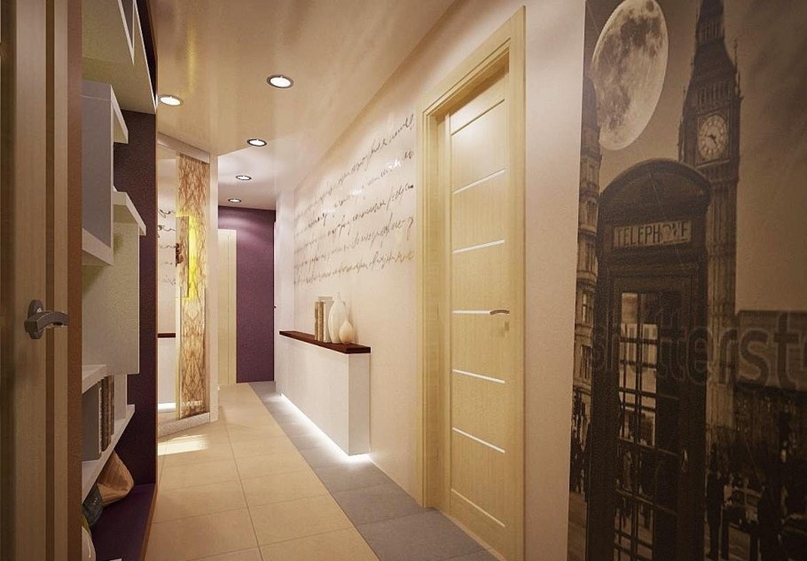Интерьер длинного коридора