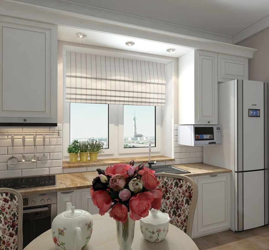 Кухонный гарнитур с окном