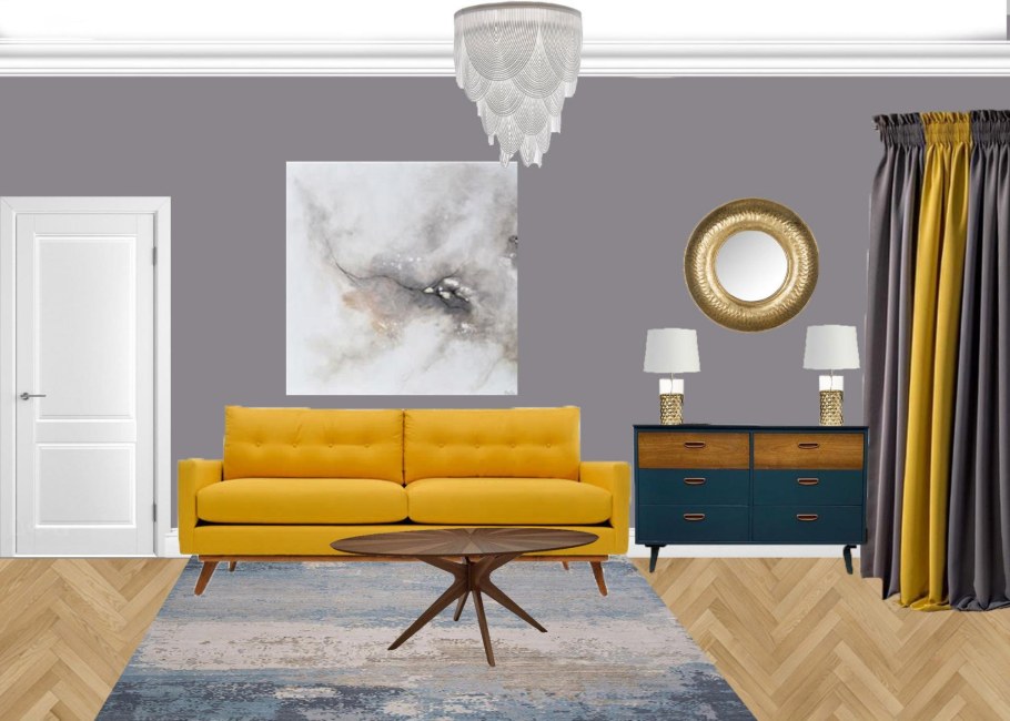 Коллаж интерьера гостиной