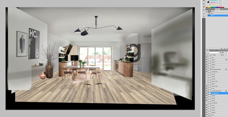 Визуализация интерьера в фотошопе