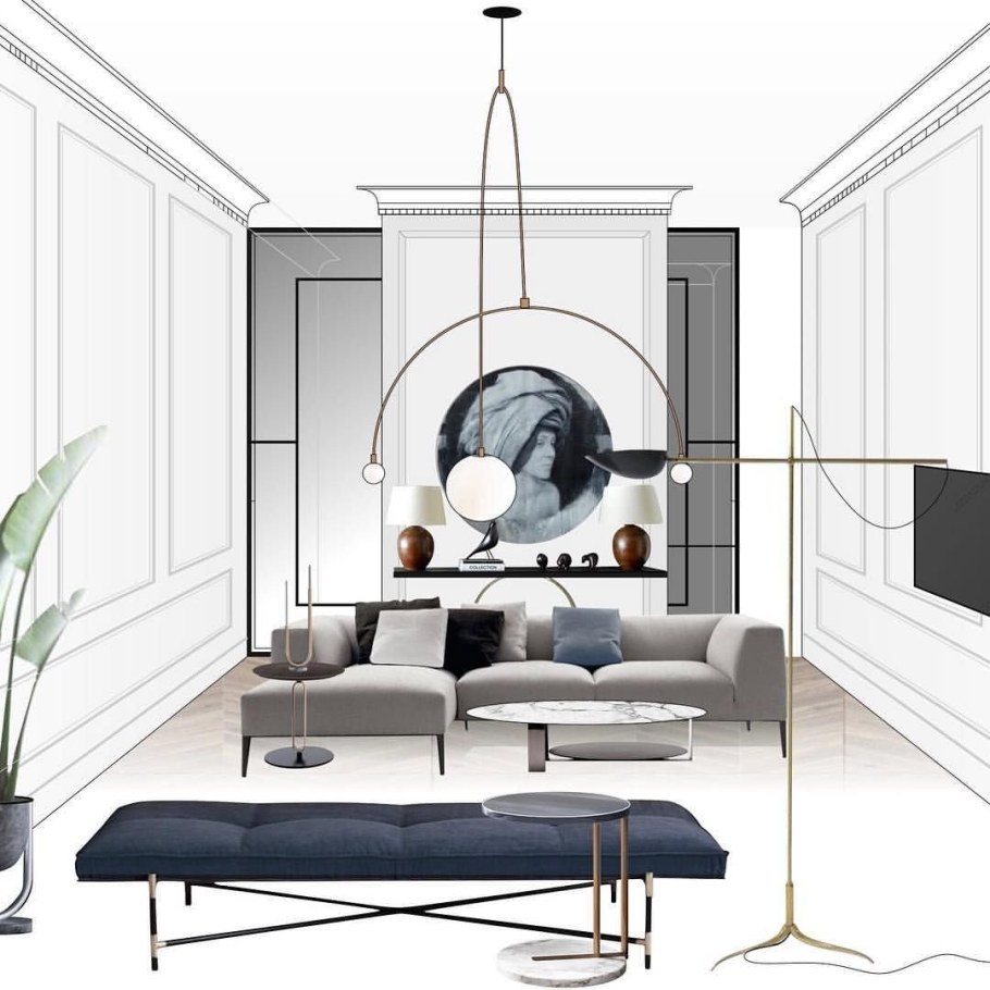 3д коллаж интерьера