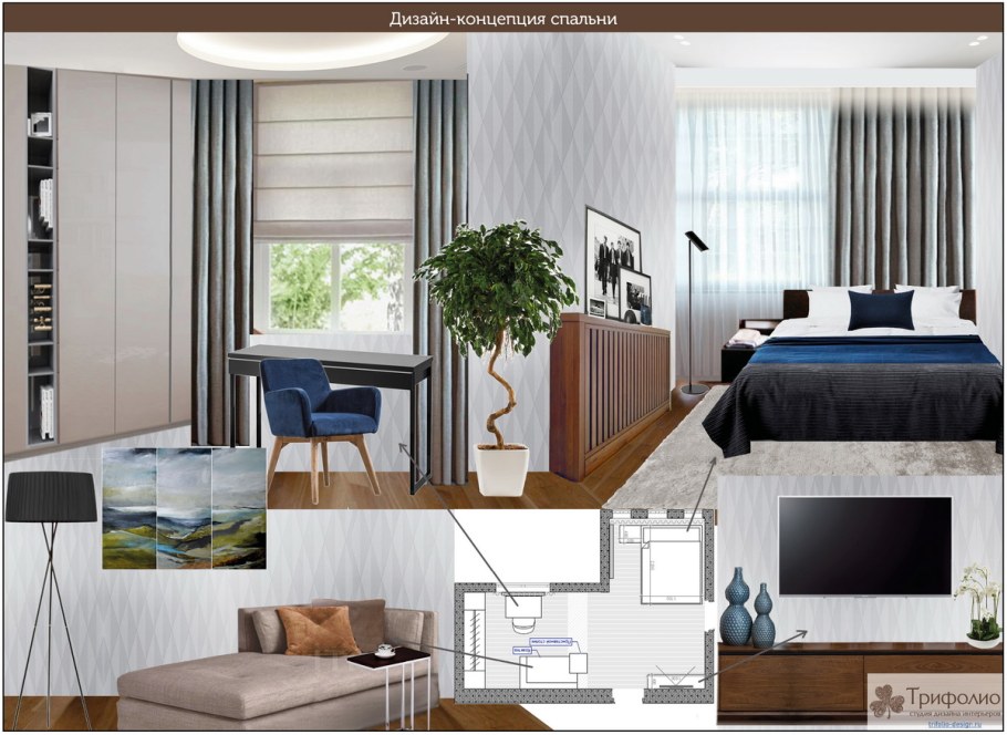 Коллаж спальни