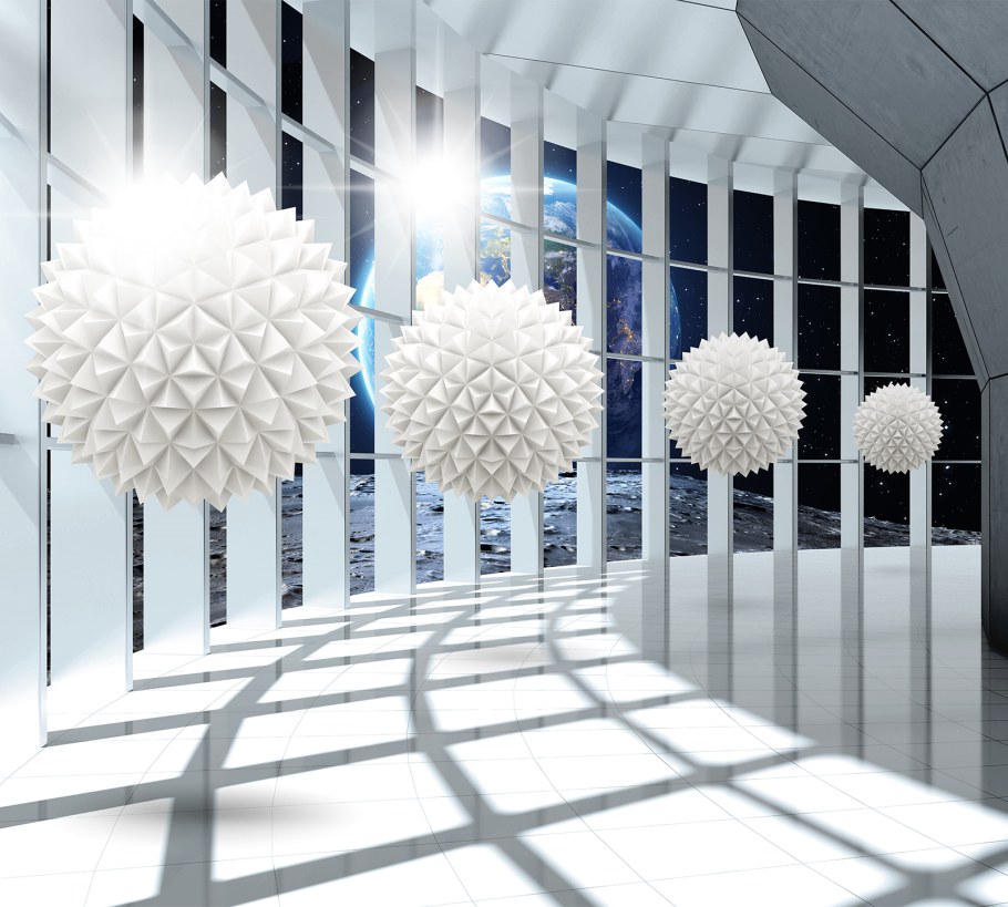 Фотообои шары в интерьере