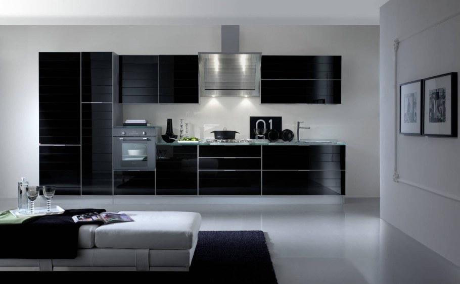 Черный кухонный гарнитур