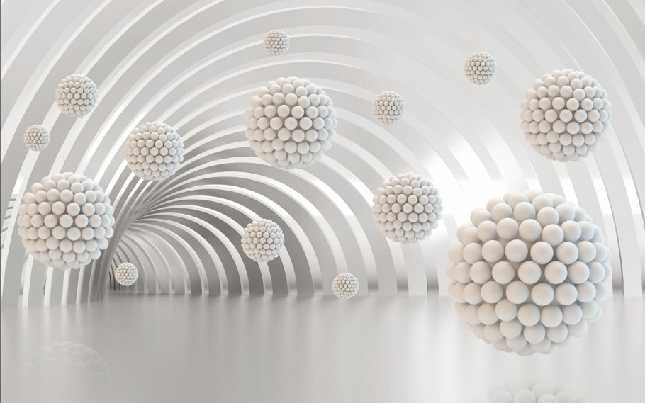 3д фотообои шары для стен