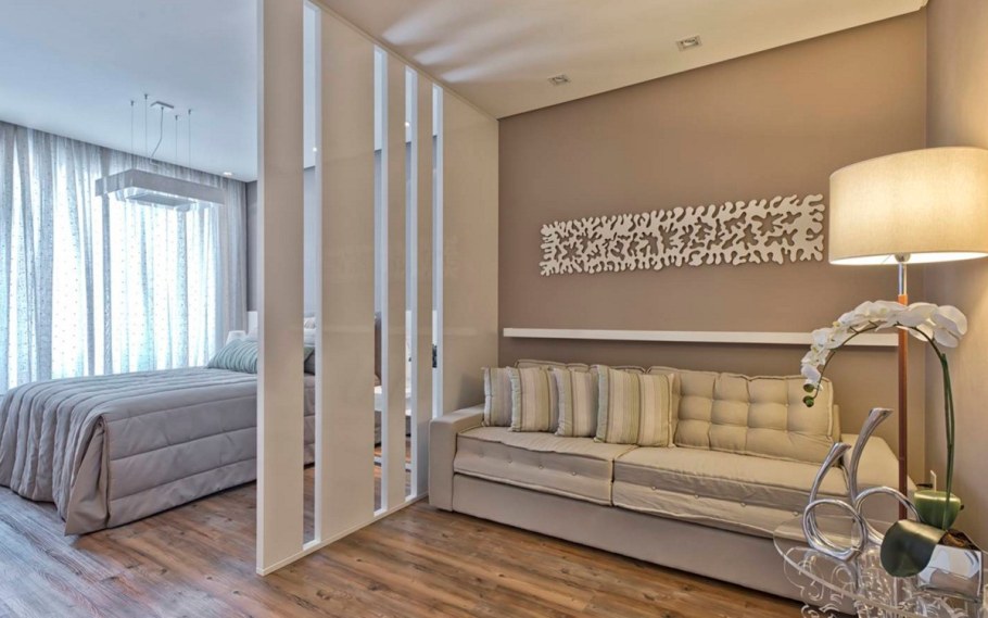 Спальня-гостиная с перегородкой