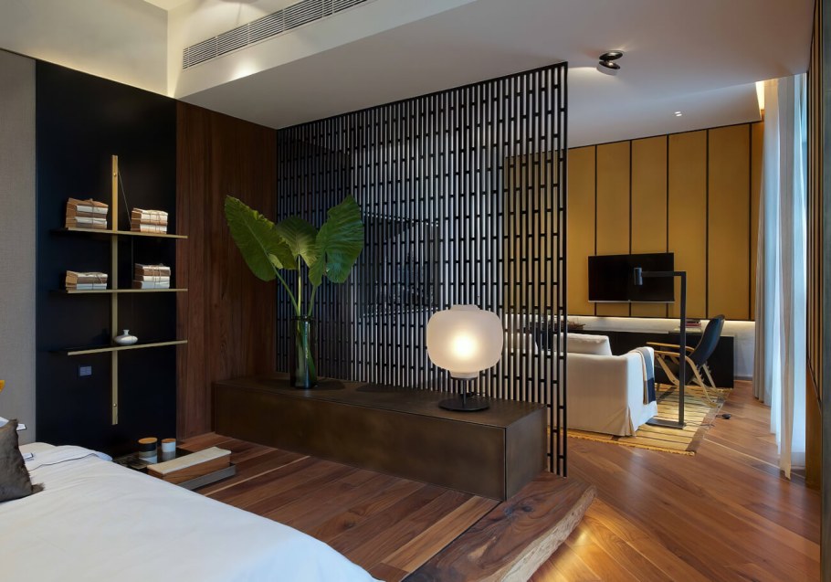 Перегородка в гостиной для зонирования