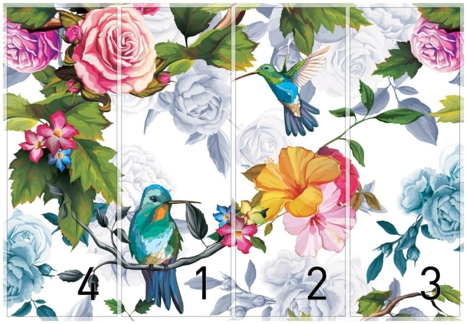 Красивая фреска с птичками