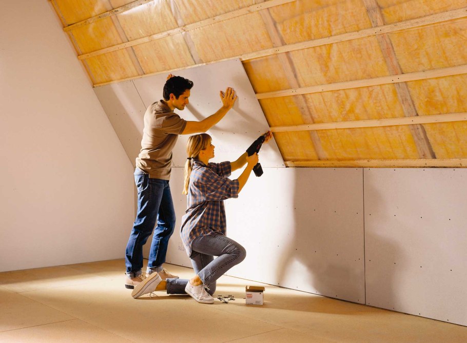 Обшивка мансарды гипсокартоном