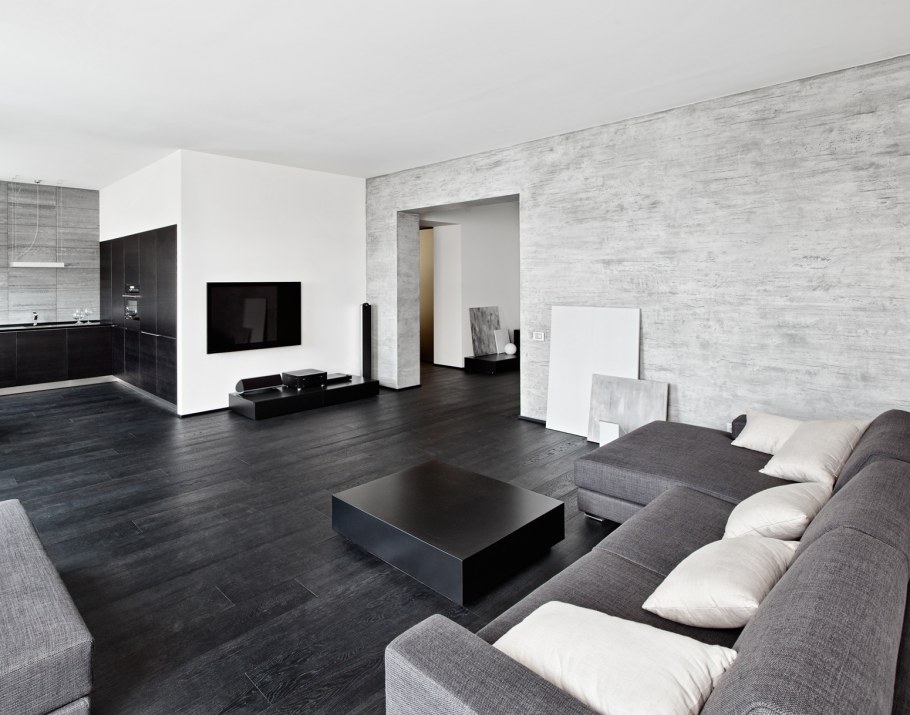 Черно-белый интерьер квартиры