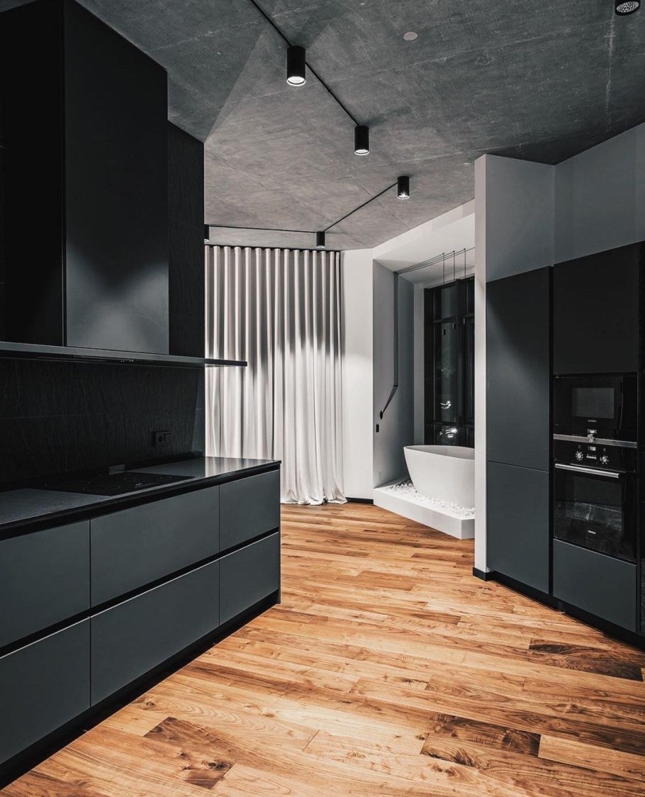 Брутализм спальня интерьер Павел Алексеев