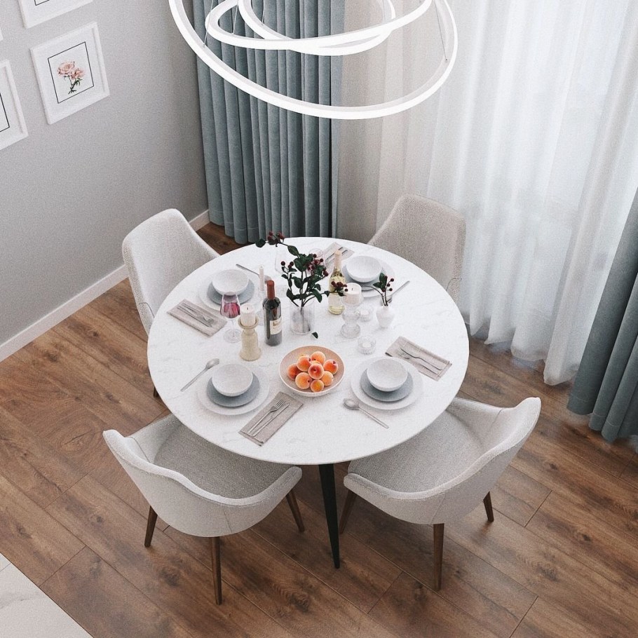 Круглый стол в интерьере