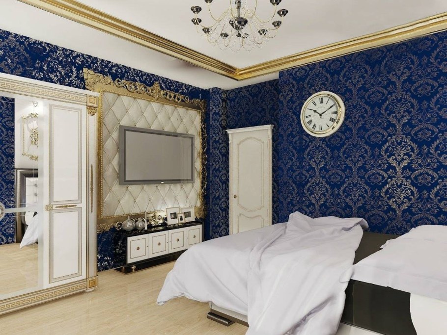 Классические обои в интерьере