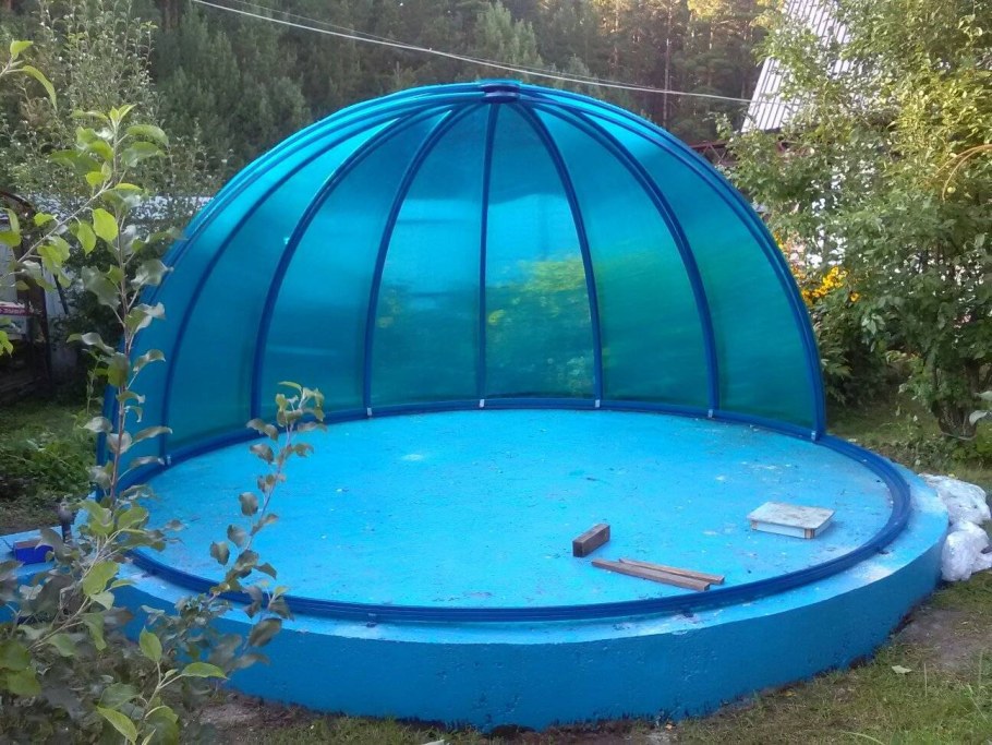 Навес для круглого бассейна