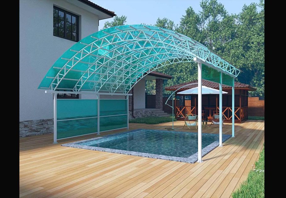 Навес над бассейном